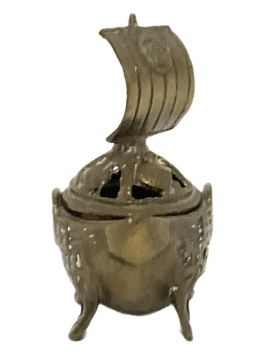Japanese Bronze Incense Burner - Sailing Ship - Vintage - Picture 5 of 8